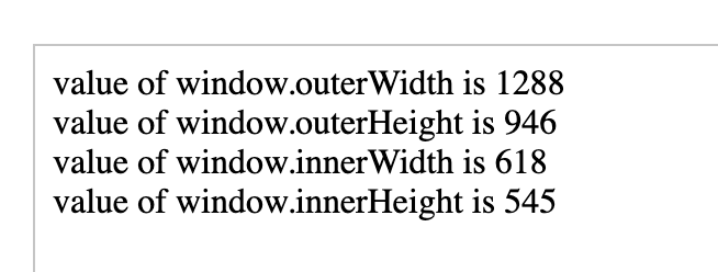 result window size