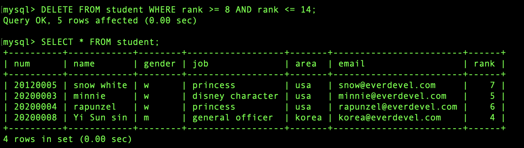 mysql record modify change