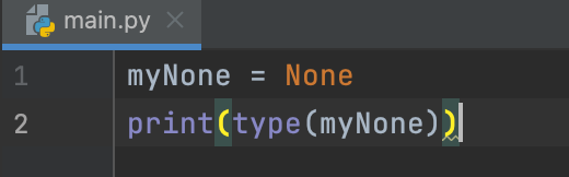 data type NoneType