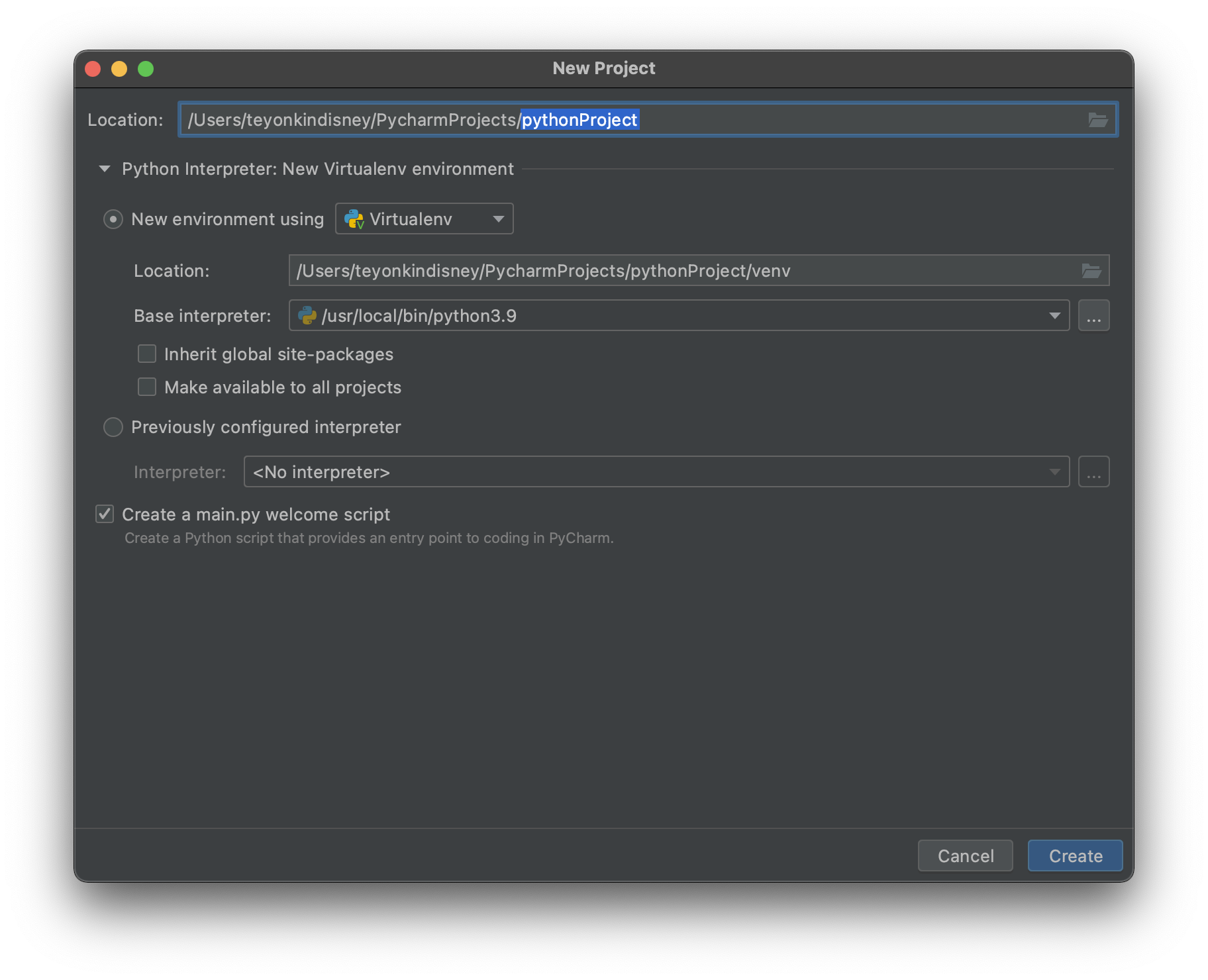 installing macos python editor pycharm