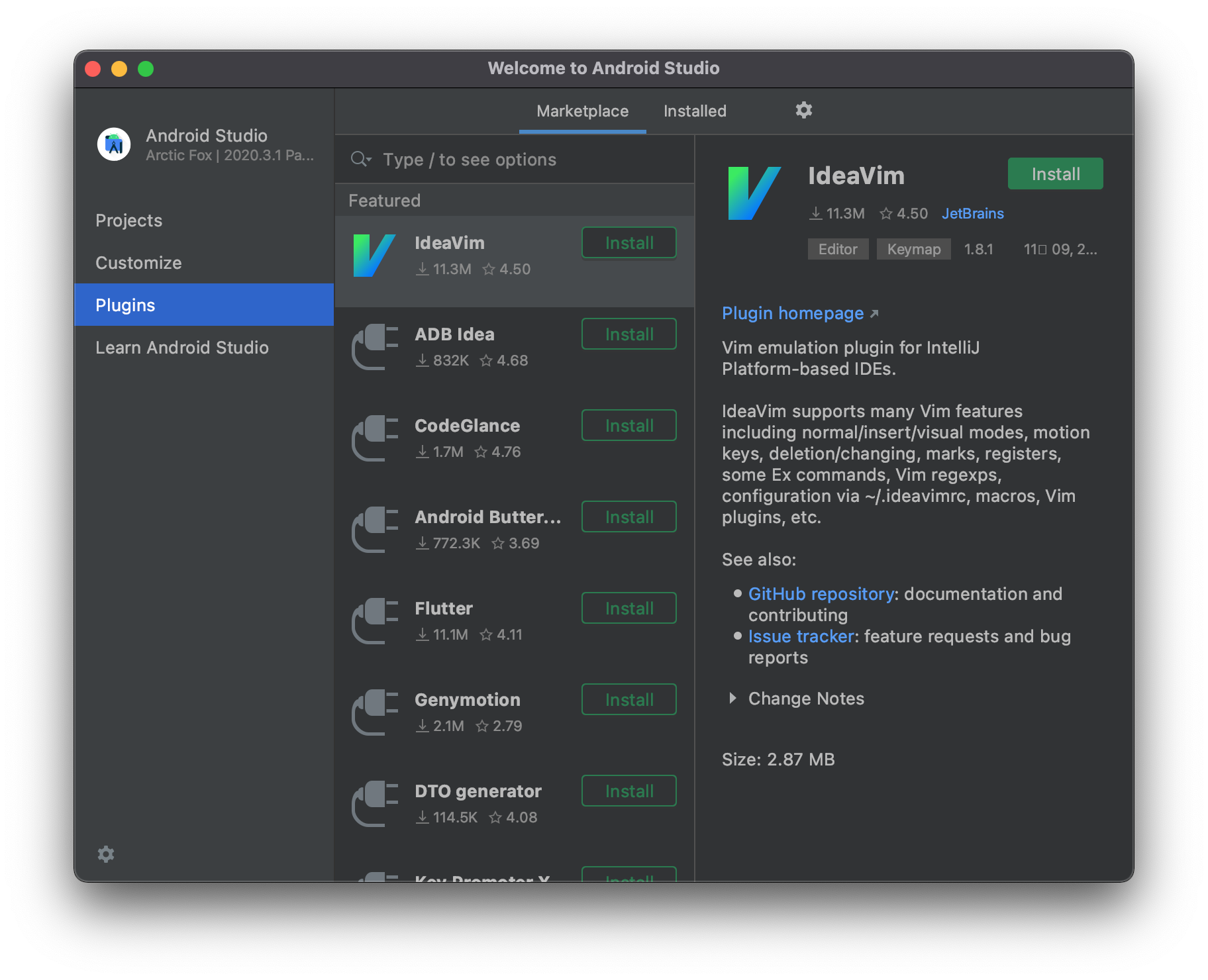 MacOS install android studio