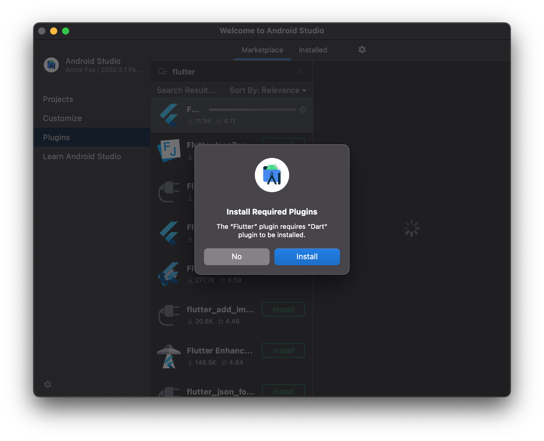 MacOS install android studio